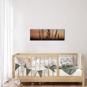 Obraz - Sylwetka rośliny (z zegarem) (90x30 cm)
