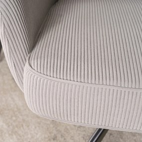 Krzesło Tapicerowane Obrotowe do Salonu CITY Szare Sztruksowe Nowoczesne