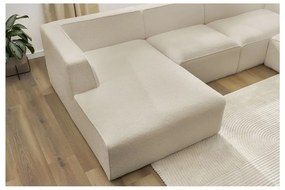 Beżowy narożnik modułowy z materiału bouclé (prawostronny/w kształcie litery U) Megeve – Bobochic Paris