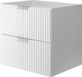 Szafka pod umywalkę, Biały, 60 x 57 x 46 cm, uchwyt srebrny, bez blatu