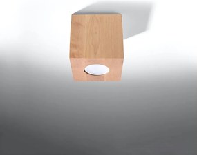 Plafony skandynawski Quadx, drewno - 1 źródło światła 4000K - L.10 x H.10 cm - naturalne drewno