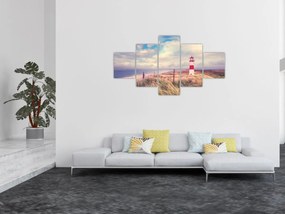 Obraz - Czerwona latarnia morska (125x70 cm)