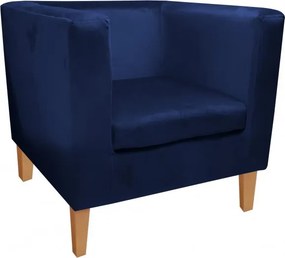 Fotel Monaco tkanina Welur : Kolor nogi - Drewno, Kolor tkaniny - VELVET - MG16, Wysokość nogi - 20 cm