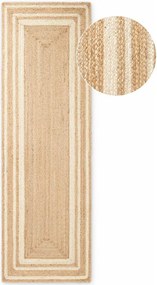 Kremowo-naturalny ręcznie tkany dwustronny chodnik z juty 70x200 cm Jutta – Hanse Home