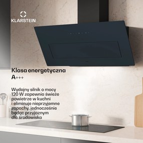 Klarstein SleekAir okap kuchenny | A+++ | 717 m³/h | sterowanie dotykowe | LED | 90 cm