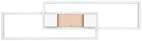 Biało-brązowa lampa sufitowa LED ze zdalnym sterowaniem i ściemniaczem 28x100 cm Albany – Trio
