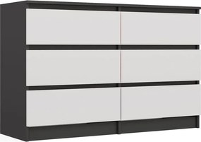 Komoda na ubrania antracyt + biały 120 cmT7-R10
