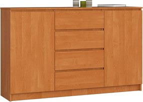 Komoda AKORD K160 Olcha 160 cm 2 drzwi 4 szuflady kolor Olcha mat 4 półki 160x40x99 cm