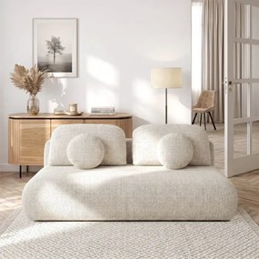 Sofa BASE Rozkładana Dwuosobowa Beżowa Szenil Nowoczesna