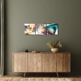 Obraz - Akwarela morska (z zegarem) (90x30 cm)