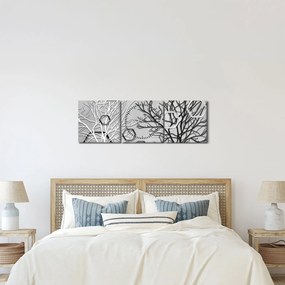 Abstrakcyjny obraz z drzewami (z zegarem) (90x30 cm)