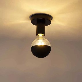 Designerska lampa sufitowa czarna z reflektorem G95 czarnym - Facile