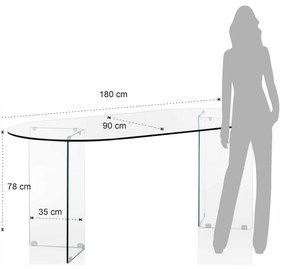 Szklany stół 90x180 cm Kaya – Tomasucci