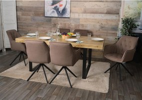 Krzesło do jadalni MCW-L80 (zestaw 6 sztuk),  brązowy