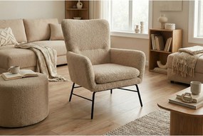 Nowoczesny fotel w kolorze kremowym-ponadczasowy styl