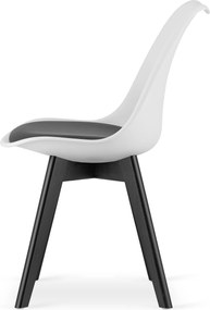 PROMOCJA Biało-czarne krzesło BALI MARK z czarnymi nogami II gatunek