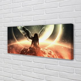 Duży obraz na płótnie Kobieta ze Skrzydłami na Księżycu