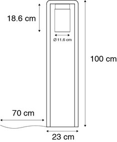 Zewnetrzna Nowoczesna stojąca lampa zewnętrzna czarna IP44 - Jarra Balanco Nowoczesny Oswietlenie zewnetrzne