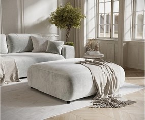 Puf w tkaninie welwetowej Zanzibar - 110x110 cm - jasnoszary