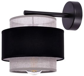 Szaro-czarny kinkiet z podwójnym abażurem boho - A534 P7-P01