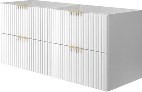 Szafka pod umywalkę, Biały, 120 (2 x 60) x 57 x 46 cm, uchwyt złoty, bez blatu