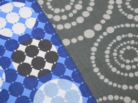 PrzytulneMieszkanie.pl PrzytulneMieszkanie.pl Polibawełniana pościel CIRCLES BLUE, niebieska Rozmiar pościeli: 70 x 90 cm | 140 x 200 cm