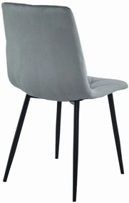 Welurowe szare metalowe krzesło tapicerowane D2-E87