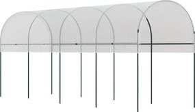 Outsunny Daszek ochronny dla roślin, półokrągły dach, stalowy stelaż, wytrzymała plandeka, biały, 4x1,2x1,7m | Aosom PL