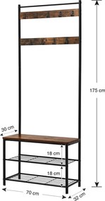 Stojący wieszak do przedpokoju Salto 041 na ubrania i buty
