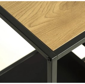 Czarny/w naturalnym kolorze regał w dekorze dębu 80x146x35 cm Altino – Unique Furniture