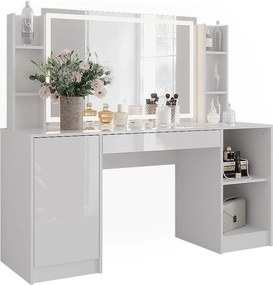 Stół toaletowy biały/biały wysoki połysk 158.2x50.1x76 sherry