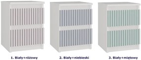 Nowoczesna szafka nocna młodzieżowa biały + niebieski - Bano 5X