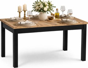 Nowoczesny prostokątny rozkładany stół dąb craft + czarny E9-W82