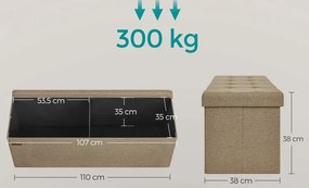 Duża prostokątna pufa tapicerowana jasny taupe - Ebro 3X