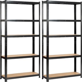2x Regał metalowy garażowy 90x30x180 czarny