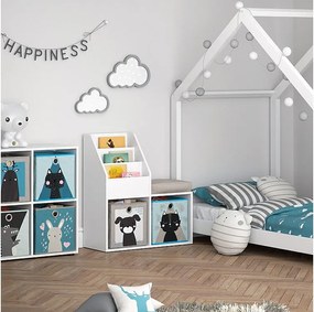 Regał na książki biały 72x30.9x79 luigi