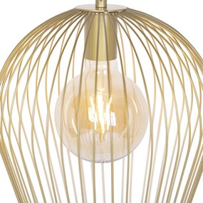 Designerska lampa wisząca złota - Wire Ario