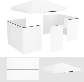 Outsunny Zestaw Zastępczy Dachu do Pawilonu Ogrodowego z 2 Ściankami Bocznymi Biały | Aosom PL