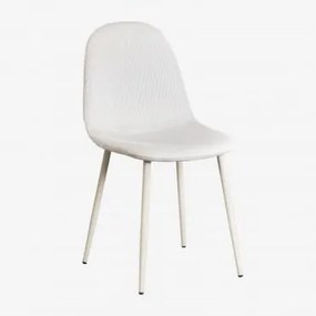 Zestaw 2 Krzeseł Jadalnianych Glamm Kremowa & Sztruksu Beżowy Len & Pana - Sklum