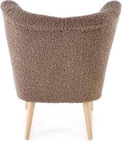 Fotel tapicerowany tkaniną typu baranek Mocca Halmar