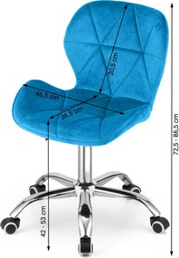 PROMOCJA Niebieski azur fotel biurowy AVOLA VELVET II. jakość.