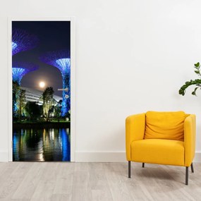 Fototapeta na drzwi - Księżyc w pełni w ogrodach Singapuru (95x205cm)