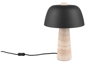 Czarna/beżowa lampa stołowa z metalowym kloszem (wysokość 41 cm) Timba – Trio Select