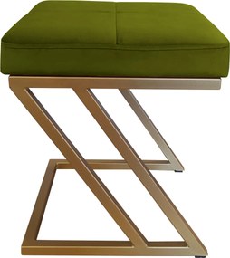Pufa ZETA tkanina Welur loft ławka podnóżek metal : Kolor Stelaża - Złoty, Kolor tkaniny - VELVET - BL75, Typ tkaniny - Velvet