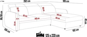 Narożnik SANCHO S – nowoczesny narożnik z funkcją spania i pojemnikiem BELLAGIO 05 WERSAL