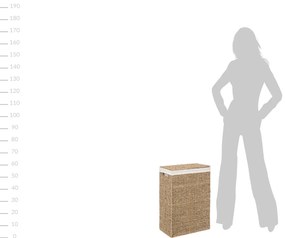 Kosz na pranie z trawy morskiej, 45 L, 38 x 22 x 55 cm