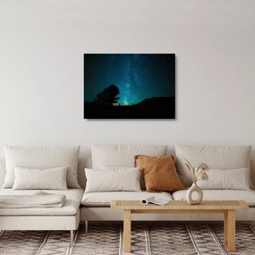 Obraz na szkle - nocne niebo z gwiazdami (70x50 cm)