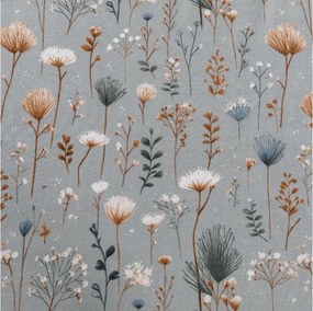 PrzytulneMieszkanie.pl Prześcieradło z mikrovlákna BOTANIC FIELD szare 90x200 cm