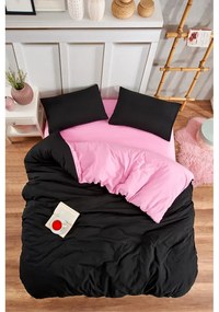 Czarno-różowa pościel dwuosobowa z prześcieradłem/4-częściowa 200x220 cm Classic – Mila Home