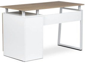 Biurko 3218 SON, białe i dąb sonoma